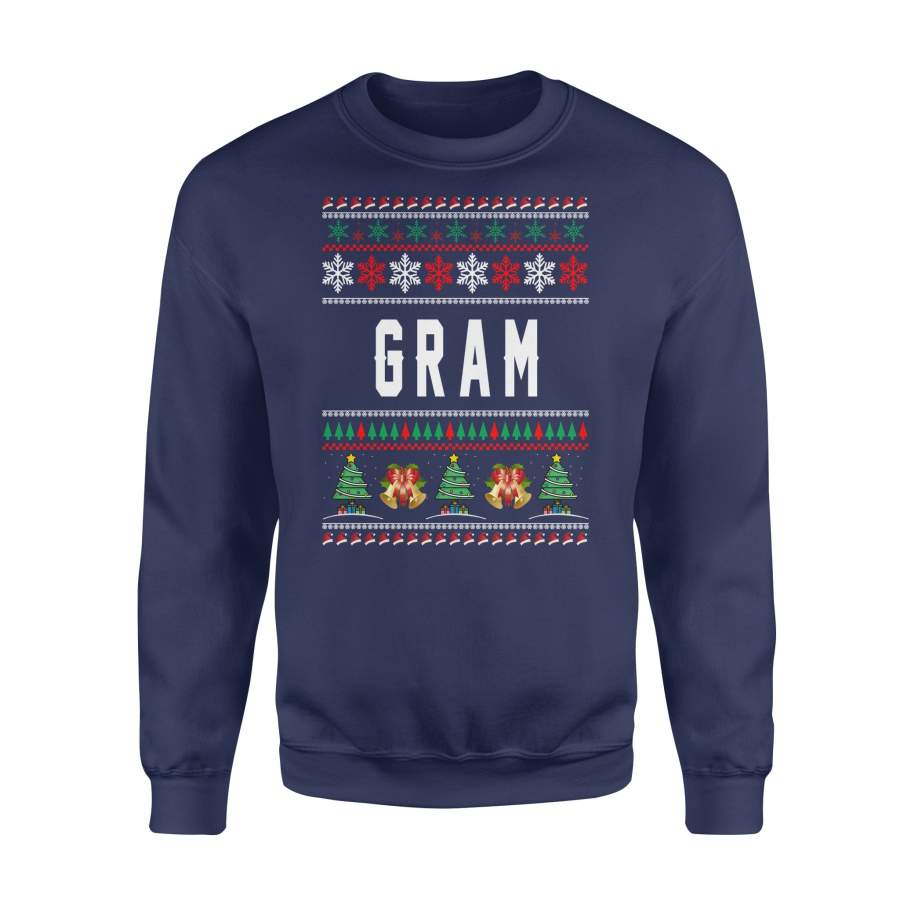 Gram Ugly Christmas Family Jingle Bells Hat Snowflakes Christmas Tree Holiday Christmas X-Mas Sweatshirt T Shirt Christmas Gift Ideas
