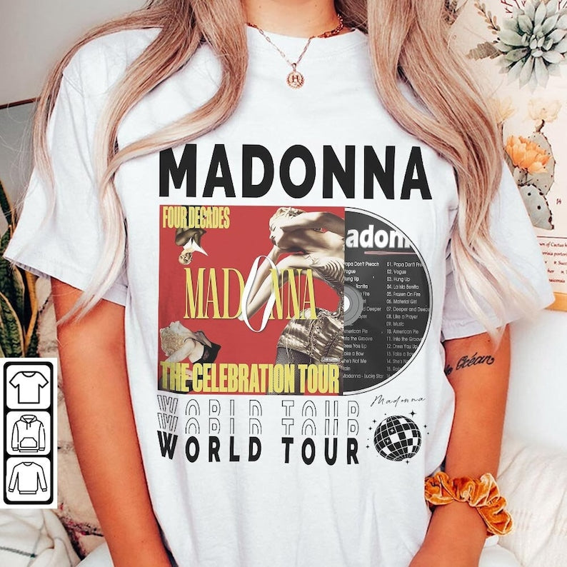 Madonna Music Shirt, Sweatshirt Y2K Merch Vintage 90S Madonna The Celebration Tour 2023