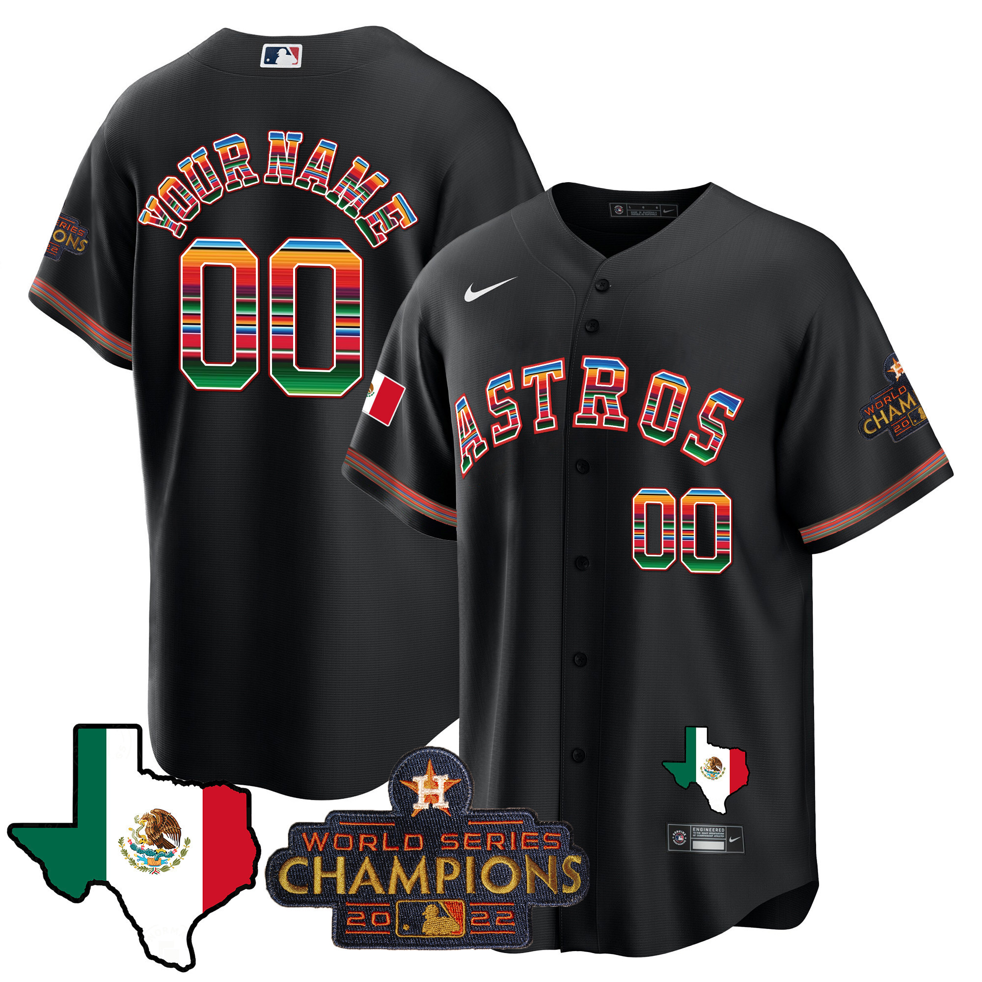 Astros Mexico Texas Map Cool Base Custom Jersey – All Stitched