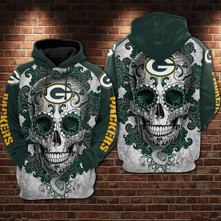 Green Bay Packers Skull Hoodie 457