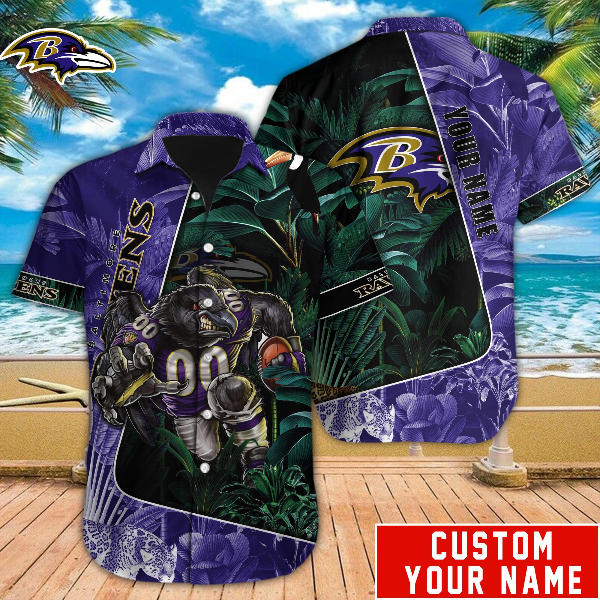 Baltimore Ravens Nfl-Hawaiian Shirt Custom M-40881