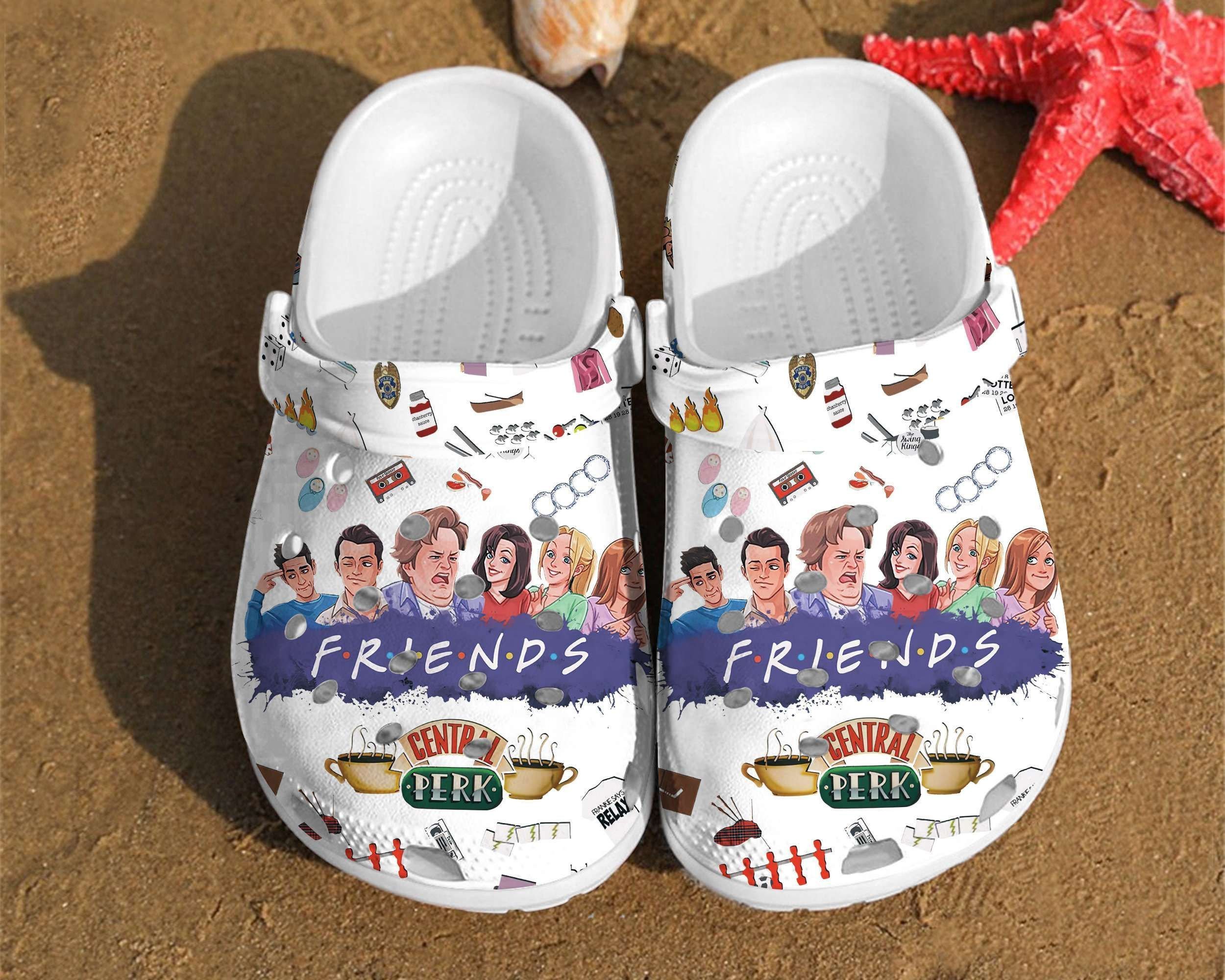Friends Stickers Pattern Birthday Crocss Crocband Clog Comfortable Water Shoes