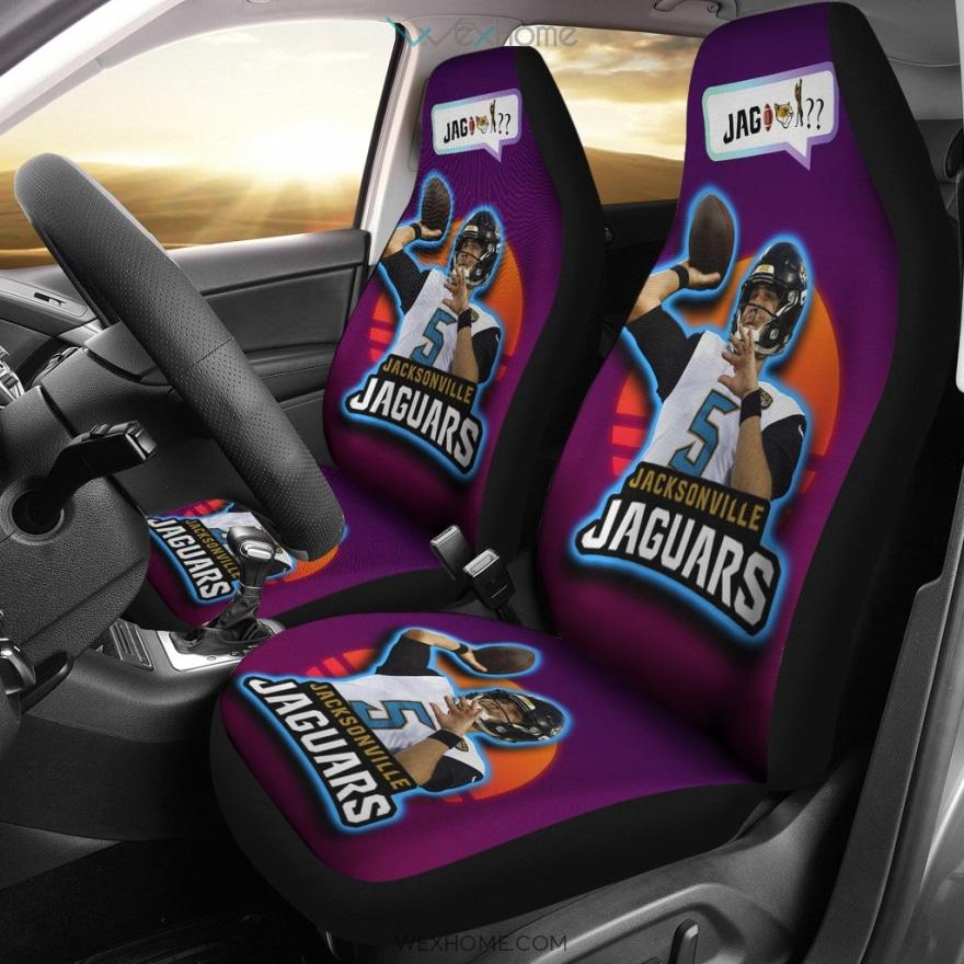 Jacksonville Jaguars Football Car Seat Covers | Jags Player 5 Throwing Ball Jaguar Symbols Seat Covers