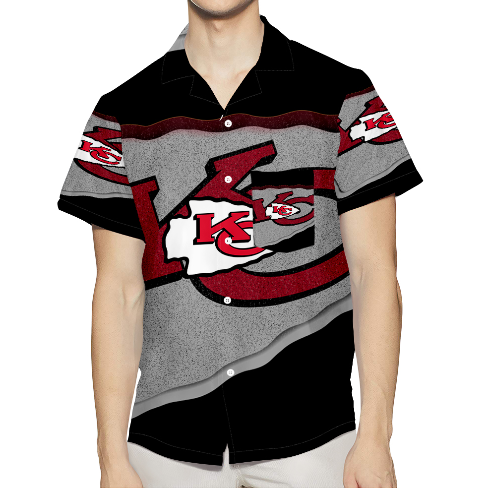 Kansas City Chiefs Emblem V2 3D All Over Print Summer Beach Hawaiian Shirt With Pocket