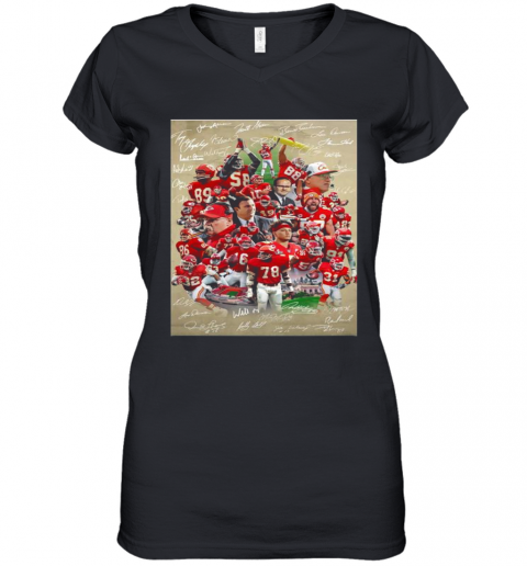 Kansas City Chiefs Super Bowl Champions Team Players Women’S V-Neck T-Shirt