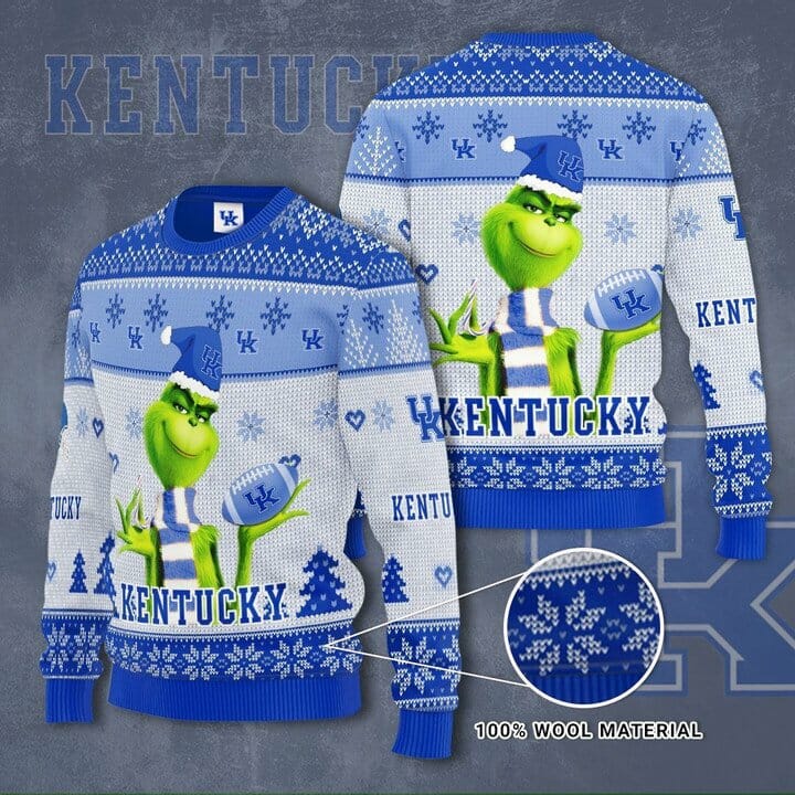 Kentucky Wildcats The Grinch Gift For Fan Ugly Wool Sweater Christmas