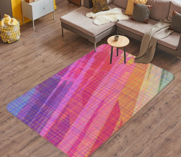 3D Abstract Rainbow Texture Area Rug Home Decor