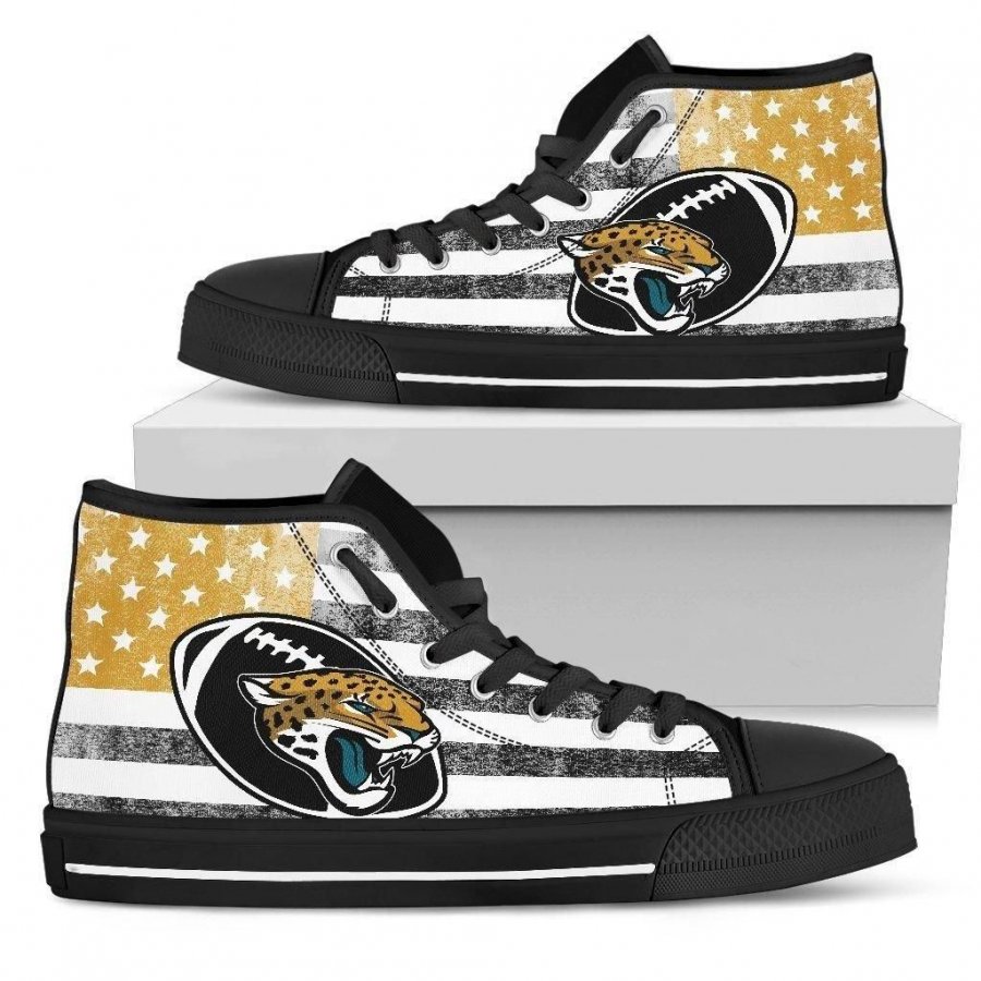 Flag Rugby Jacksonville Jaguars High Top Shoes #362