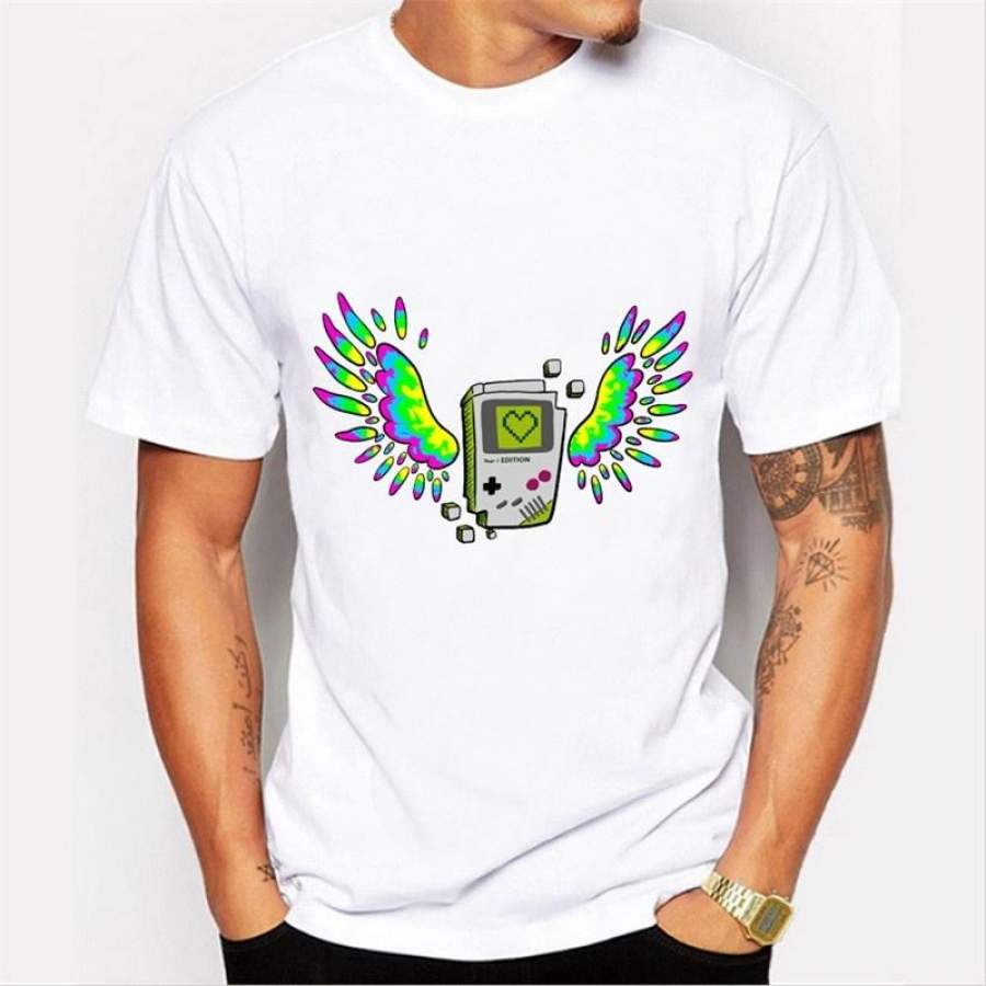 Hot Sales New Fashion fly Magic design Men T-shirt Short Sleeve Geek Tops Punk Vintage Printed Hipster Tee