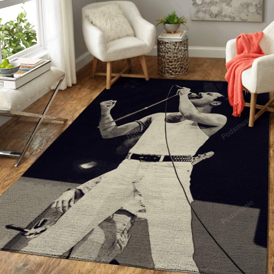 Freddie Mercury 14 – Music Artist Art For Fans Area Rug Living Room Carpet Floor Decor