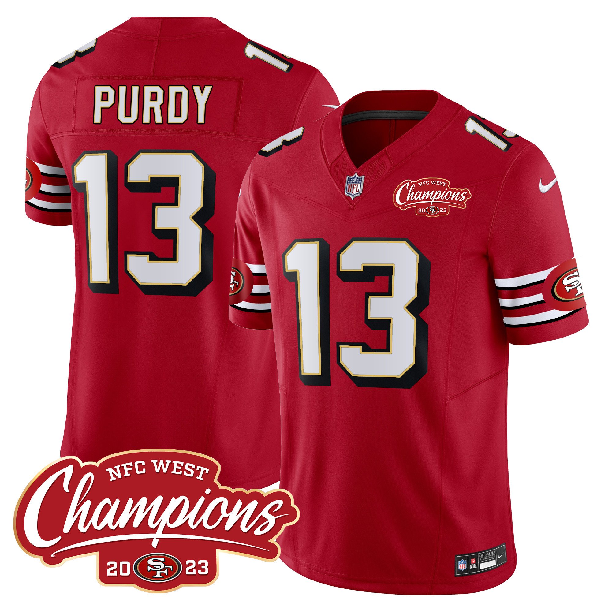 Brock Purdy 49Ers Throwback Nfc West Champions Patch Vapor Jersey – All Stitched