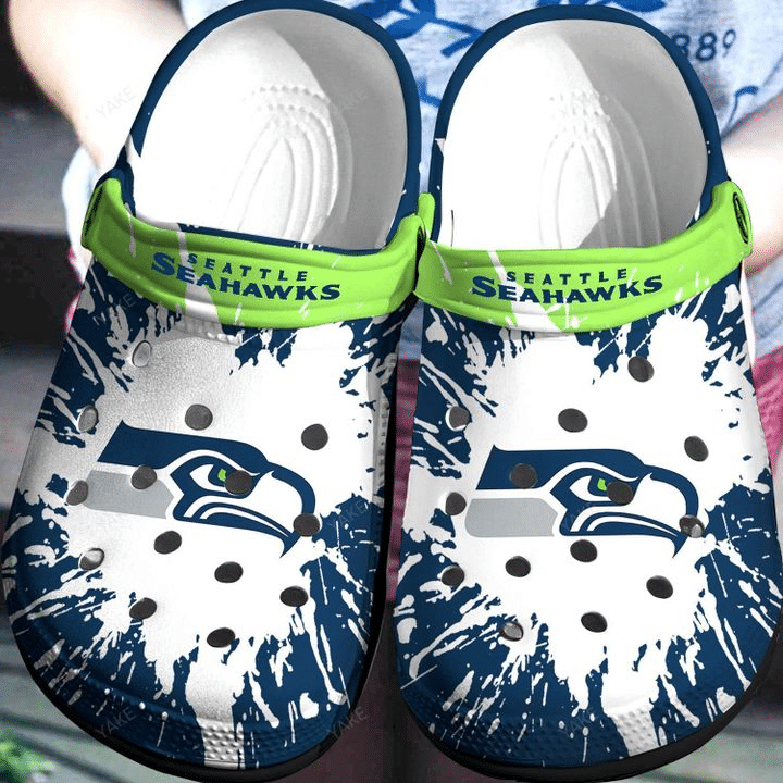 Seattle Seahawks Paint Art Crocband Clog Comfortable For Mens Womens Classic Clog Water Shoes Clog 232261Ss