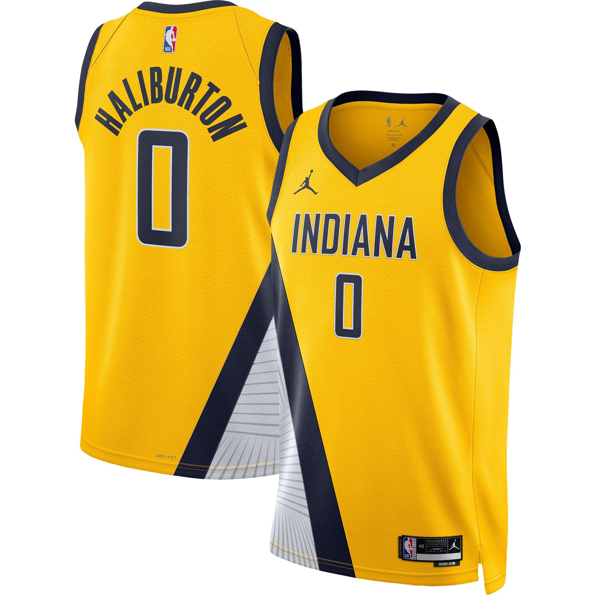 Tyrese Haliburton Indiana Pacers Yellow Jersey – All Stitched