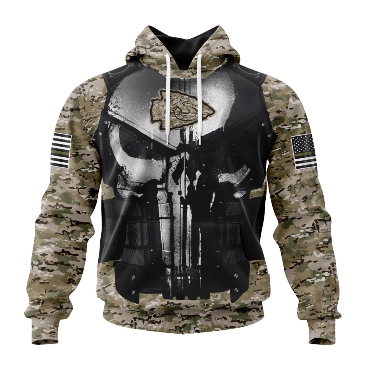 Kansas City Chiefs Hoodie Camo Custom Name & Number