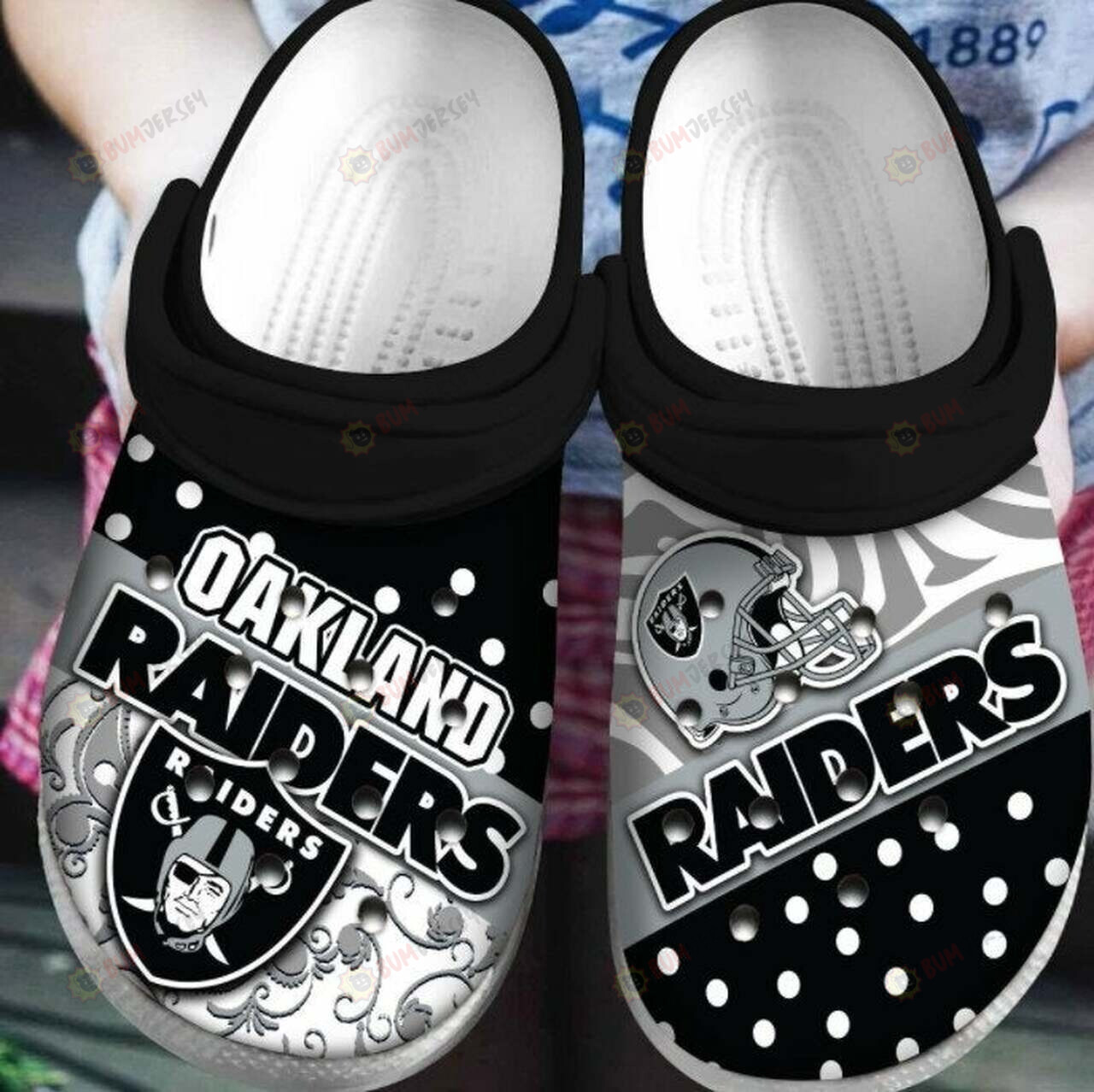 Las Vegas Raiders Crocs Crocband Clog Comfortable Water Shoes – Aop Clog