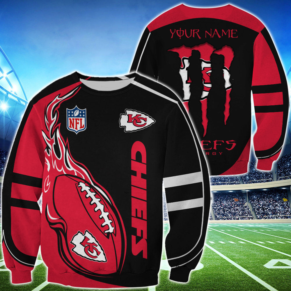 Monster Energy Kansas City Chiefs Sweatshirt Custom Name