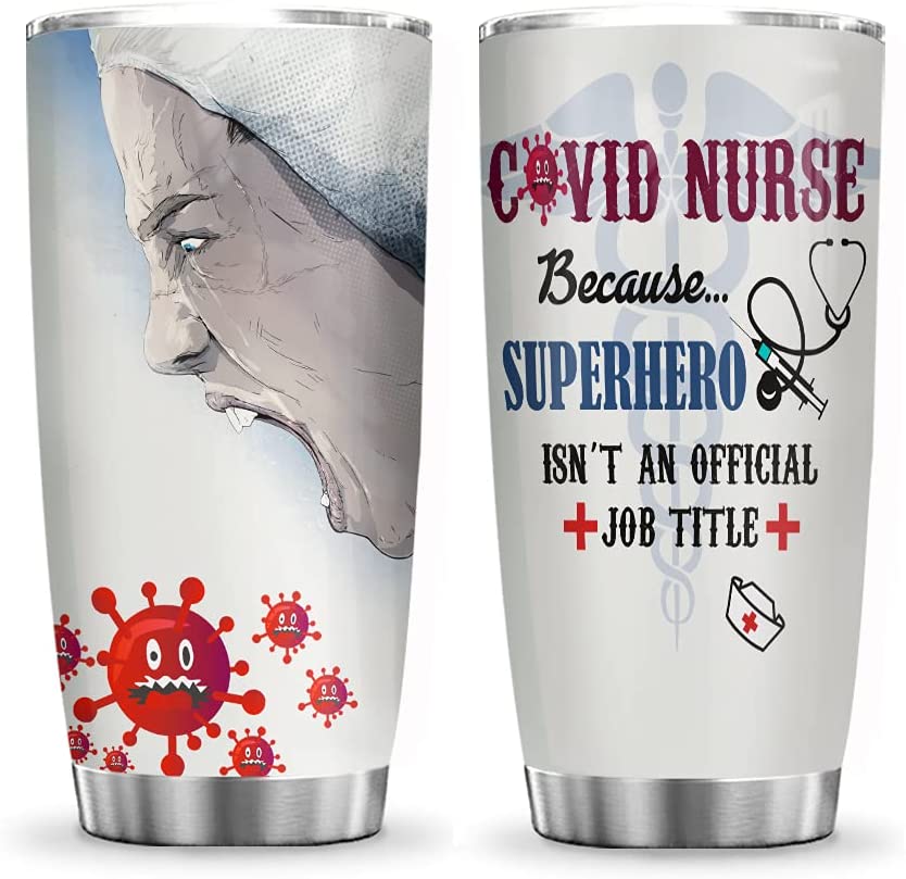 20Oz Nurse Superhero Nurse, Nurse Inspiration Tumbler Cup With Lid, Double Wall Vacuum Thermos Insulated Travel Coffee Mug