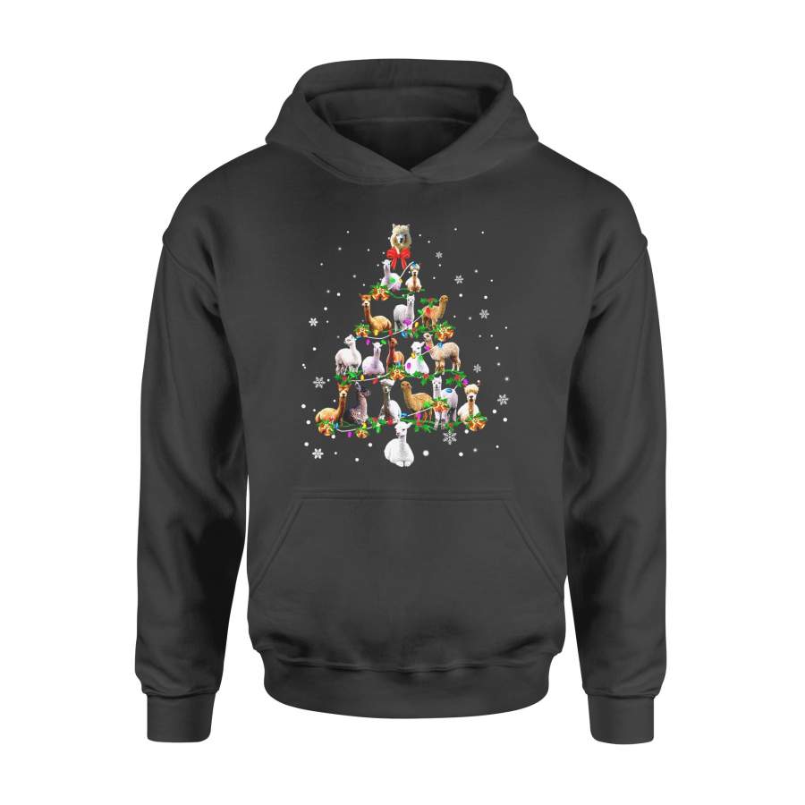 Christmas gift idea Alpaca Xmas Tree Cool Noel Animal T-Shirt – Standard Hoodie