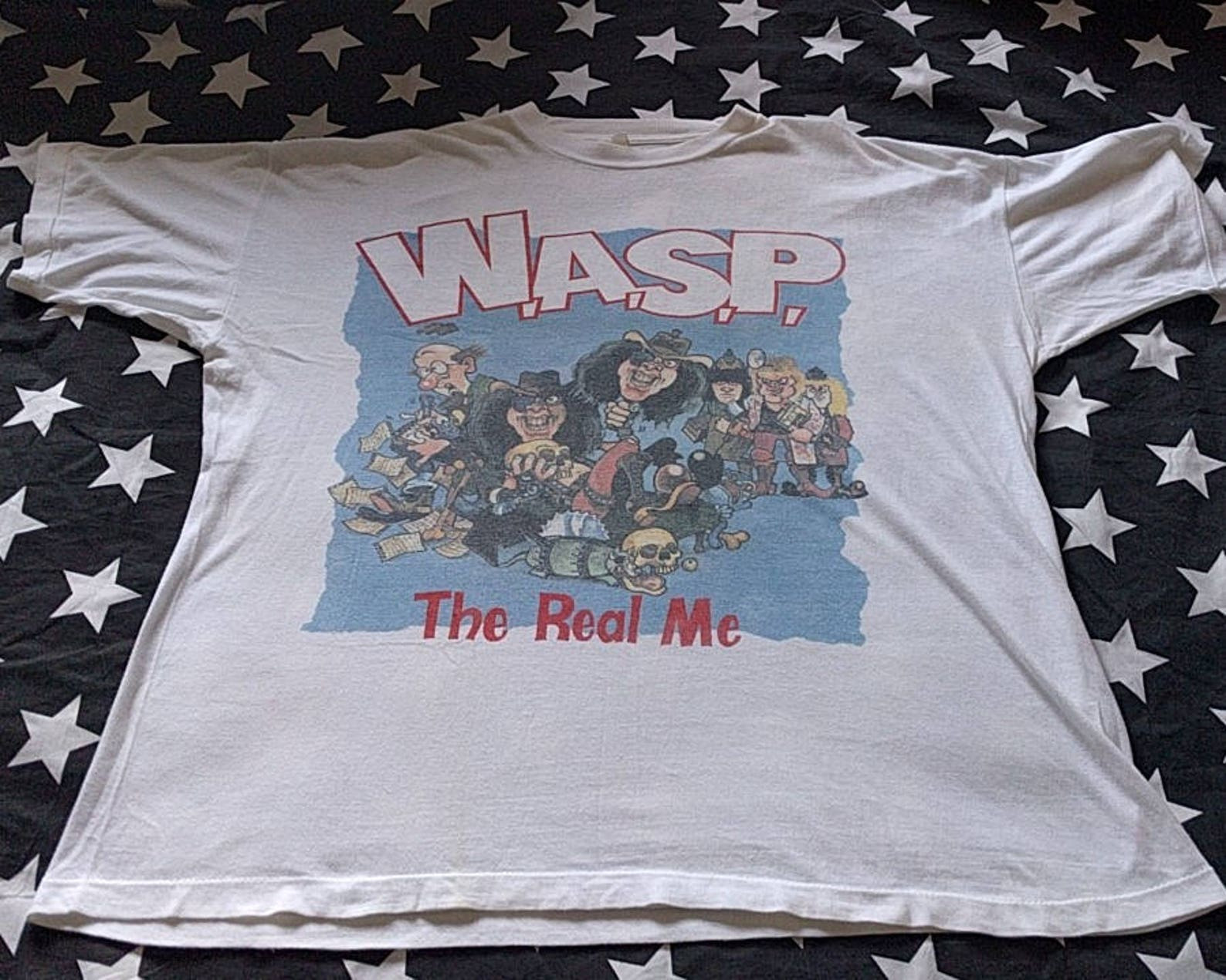 Wasp The Real Me European Tour 89 T Shirt Headless Children Vintage Rare Heavy Metal King Diamond Iron Maiden Judas Priest Black Sabbath