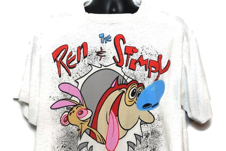 1991 The Ren & Stimpy Show Vintage T Shirt – Nickelodeon MTV Networks Cult 90s Cartoon T-Shirt Tee