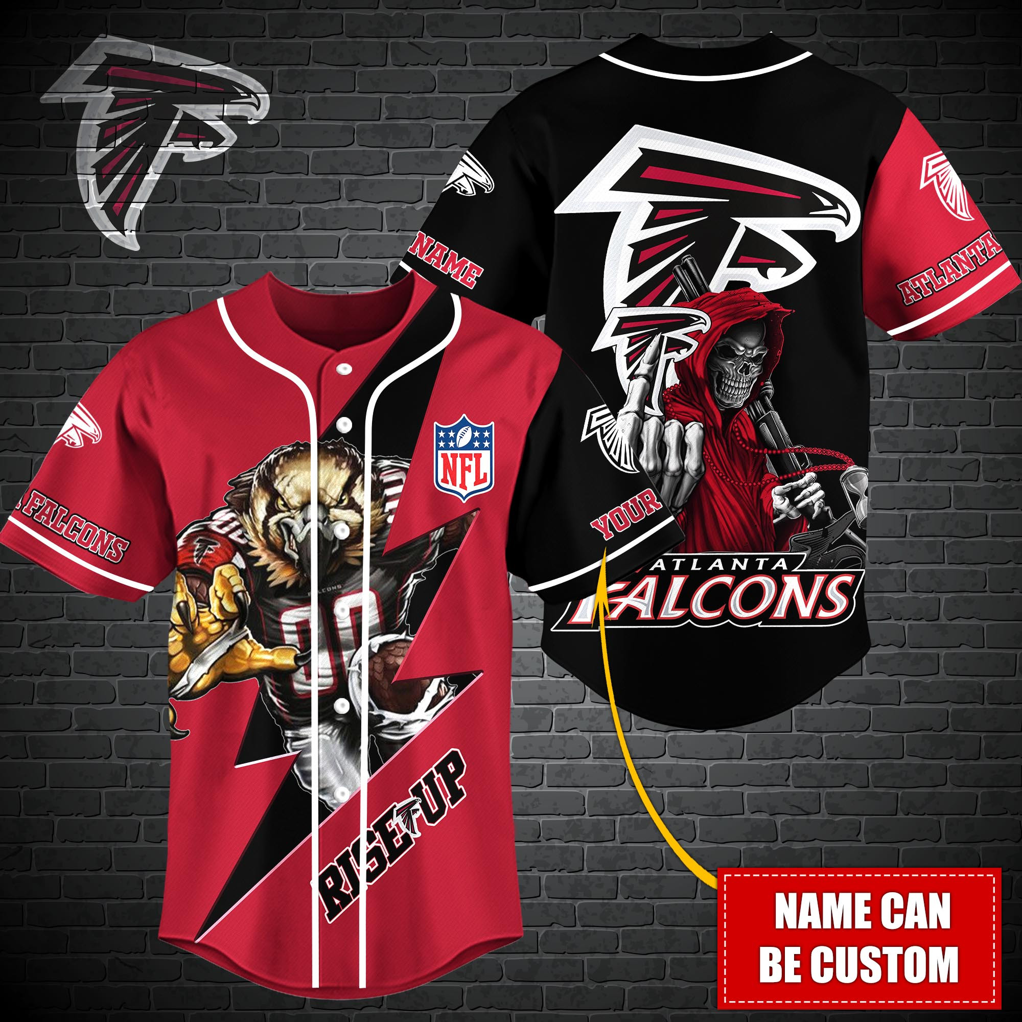 Atlanta Falcons Nfl-Baseball Shirt Custom T-44663