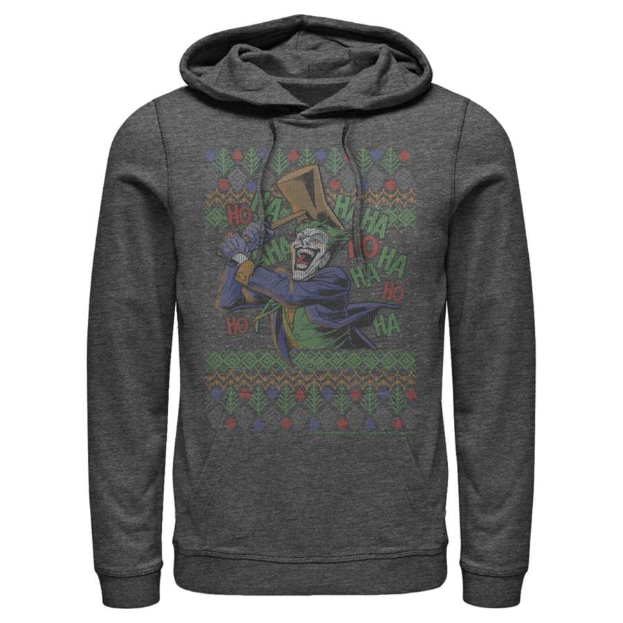 Batman Men’s Ugly Christmas Joker Hammer  Lightweight Hoodie