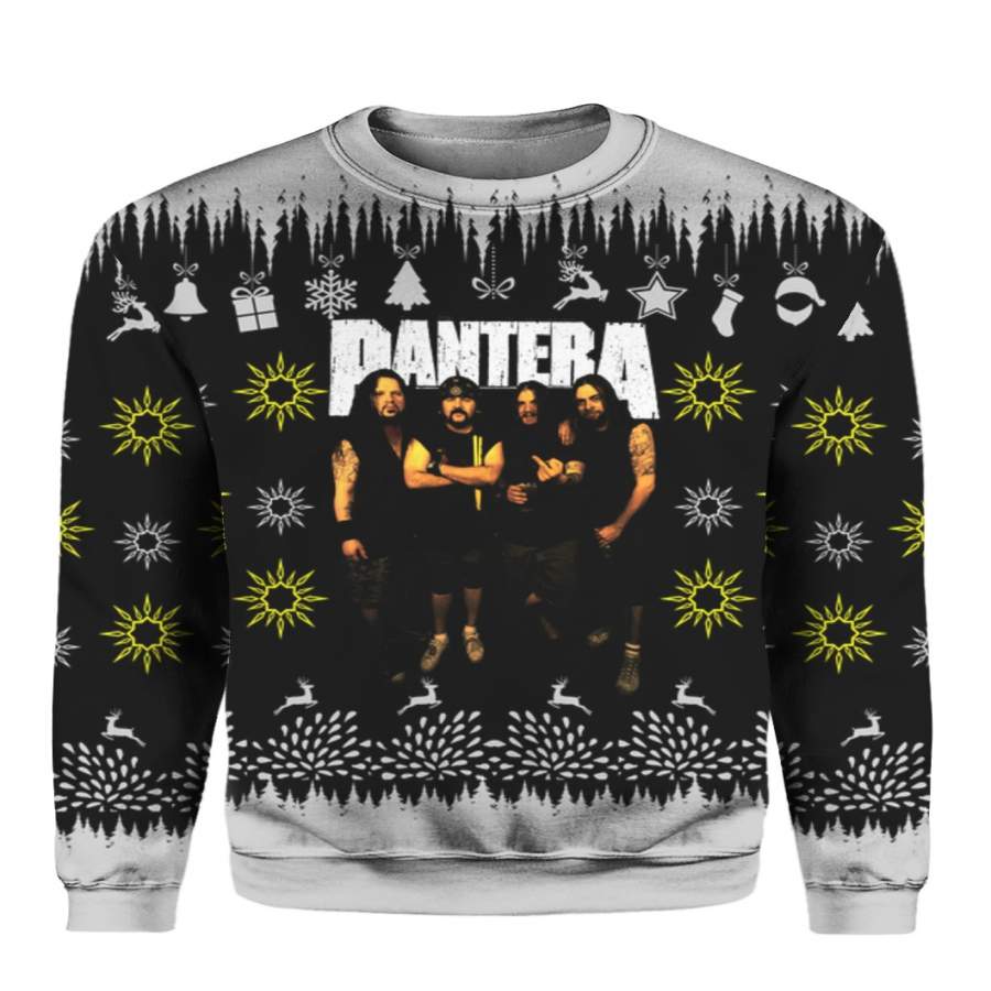 Pantera Band 3D Print Ugly Christmas Sweater