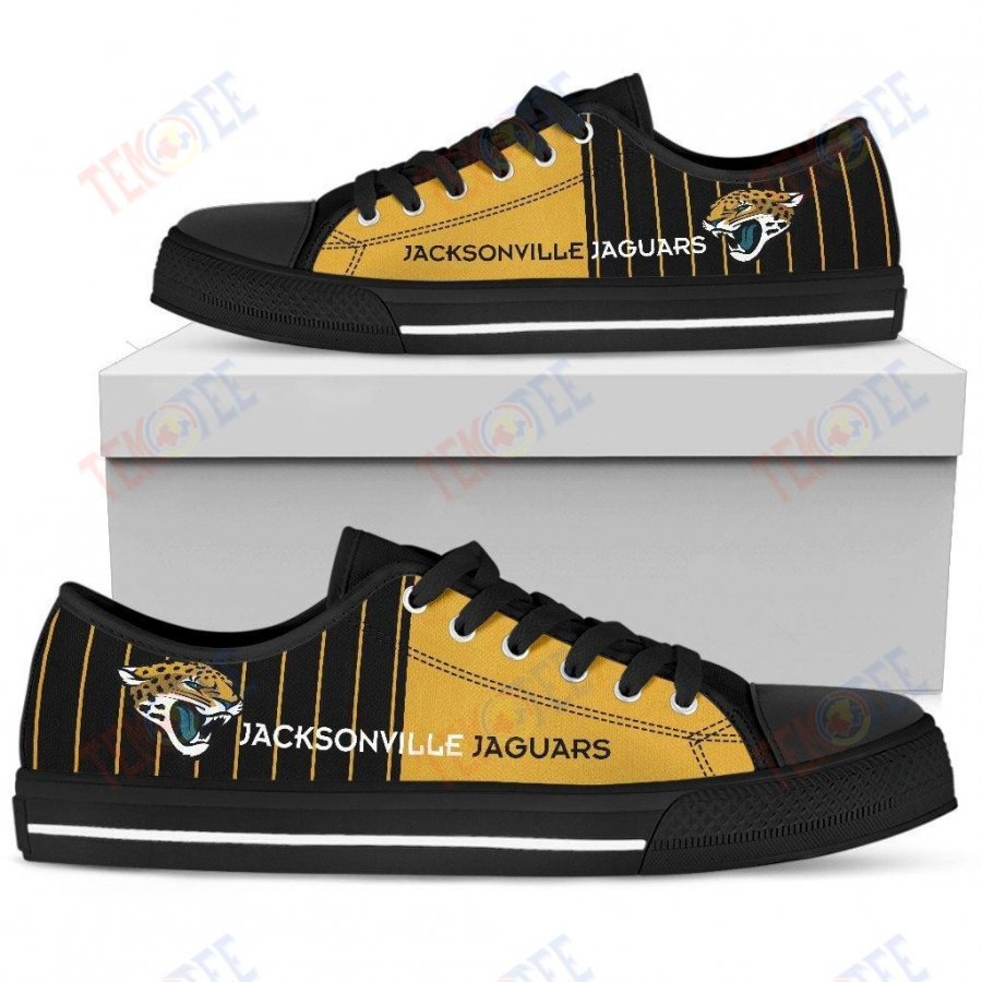 Mens Womens Jacksonville Jaguars Simple Design Vertical Stripes Low Top Shoes Custom Print Footwear Convers Sneakers TMT410