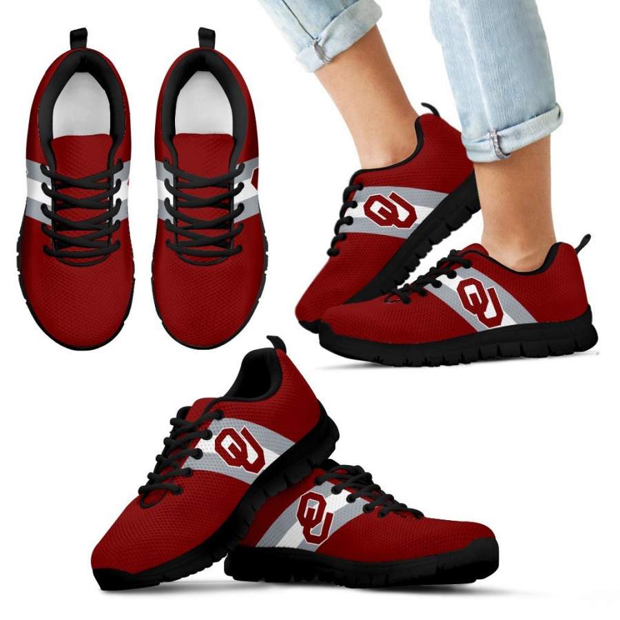 Three Colors Vertical Oklahoma Sooners Sneakers