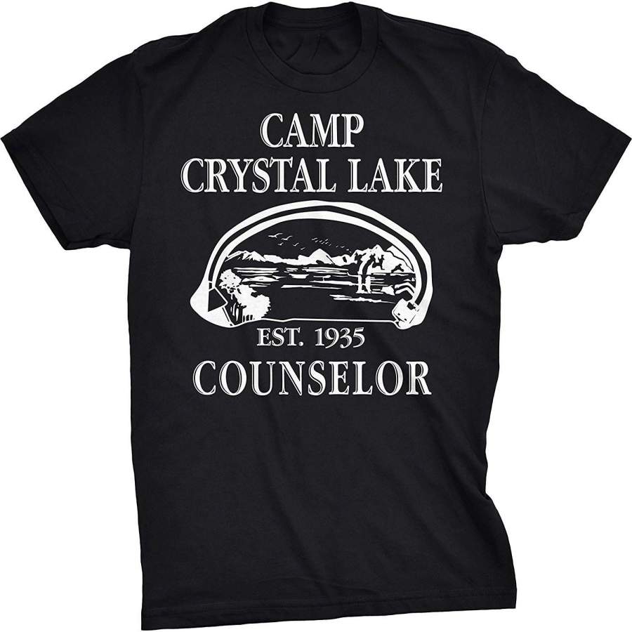 Mens Camp Crystal Lake T Shirt Funny Shirts Camping Vintage Horror Novelty Tees Men Cotton T-Shirt