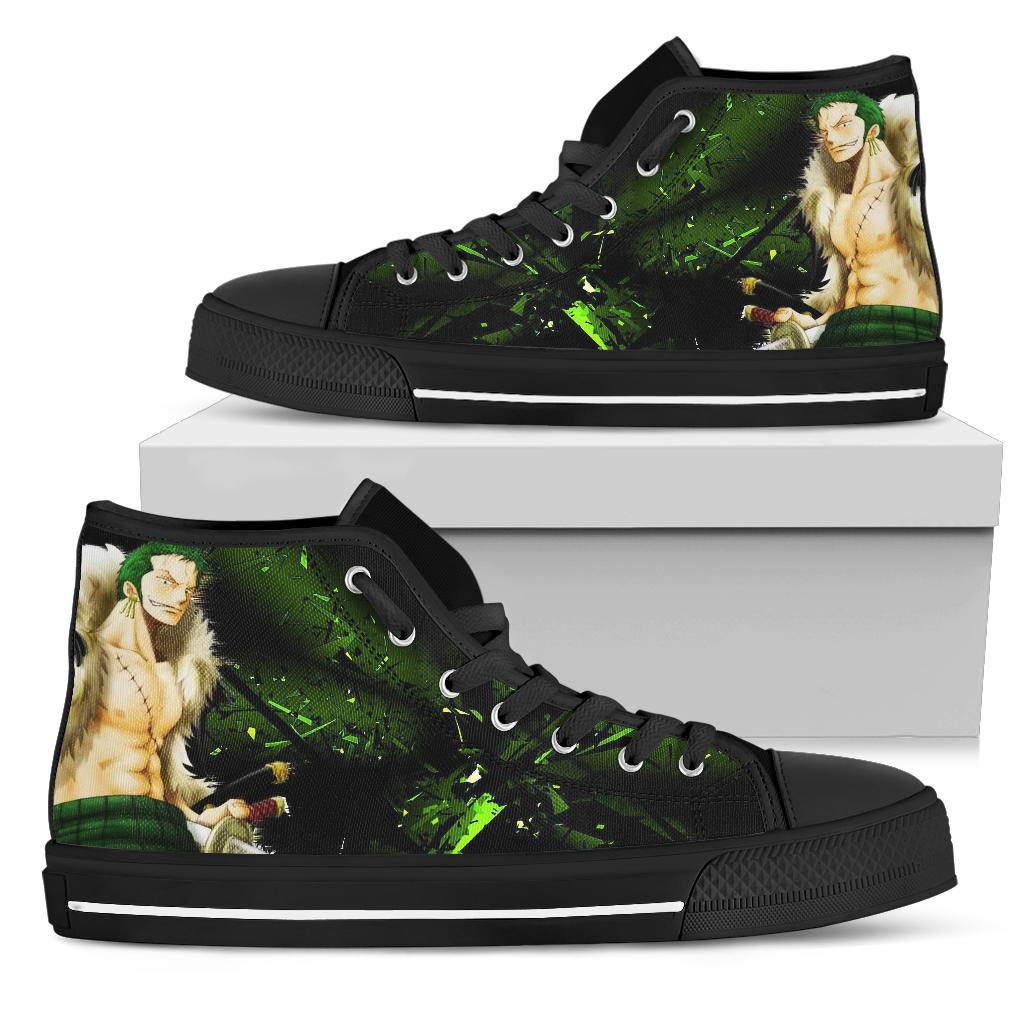 One Piece Anime High Top Sneakers Roronoa Zoro Pirate Anime Shoes