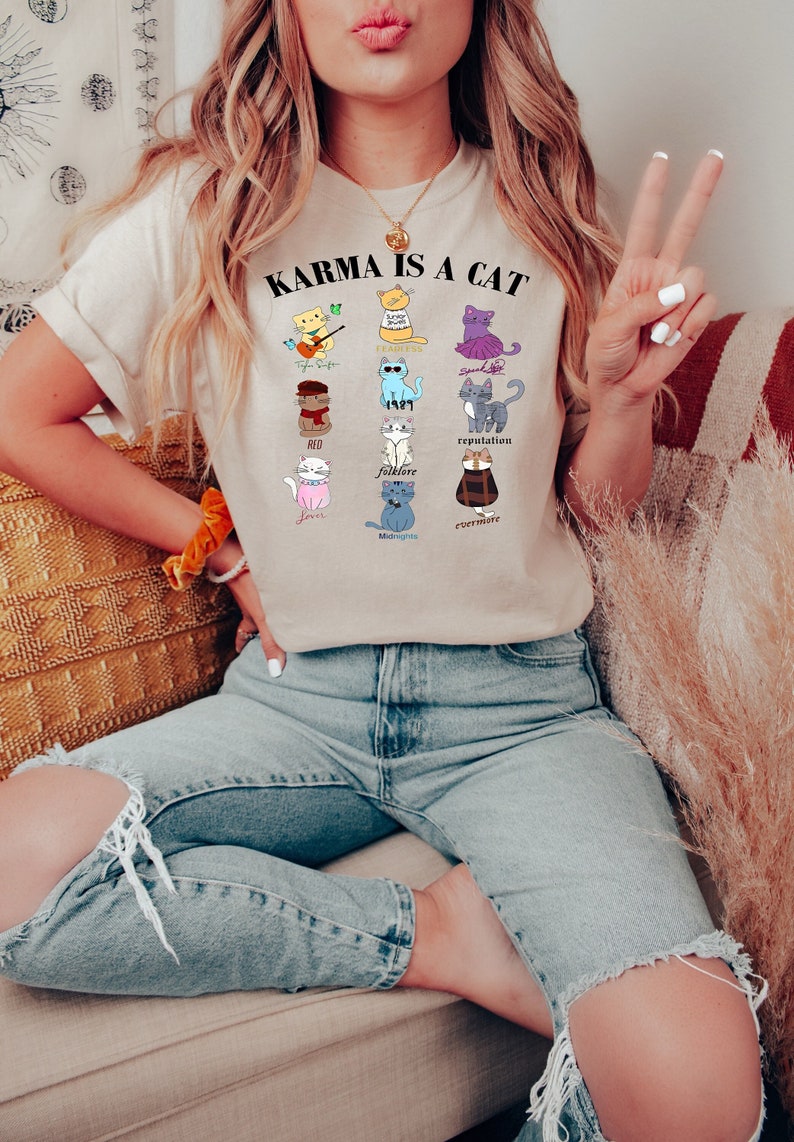 Karma Is A Cat Eras Shirt, Karma Is A Cat Shirt, Taylor Eras Cat Shirt, Swiftie Cat Shirt, Karma Taylor Swift Shirt, Taylor Swift Cat Shirt