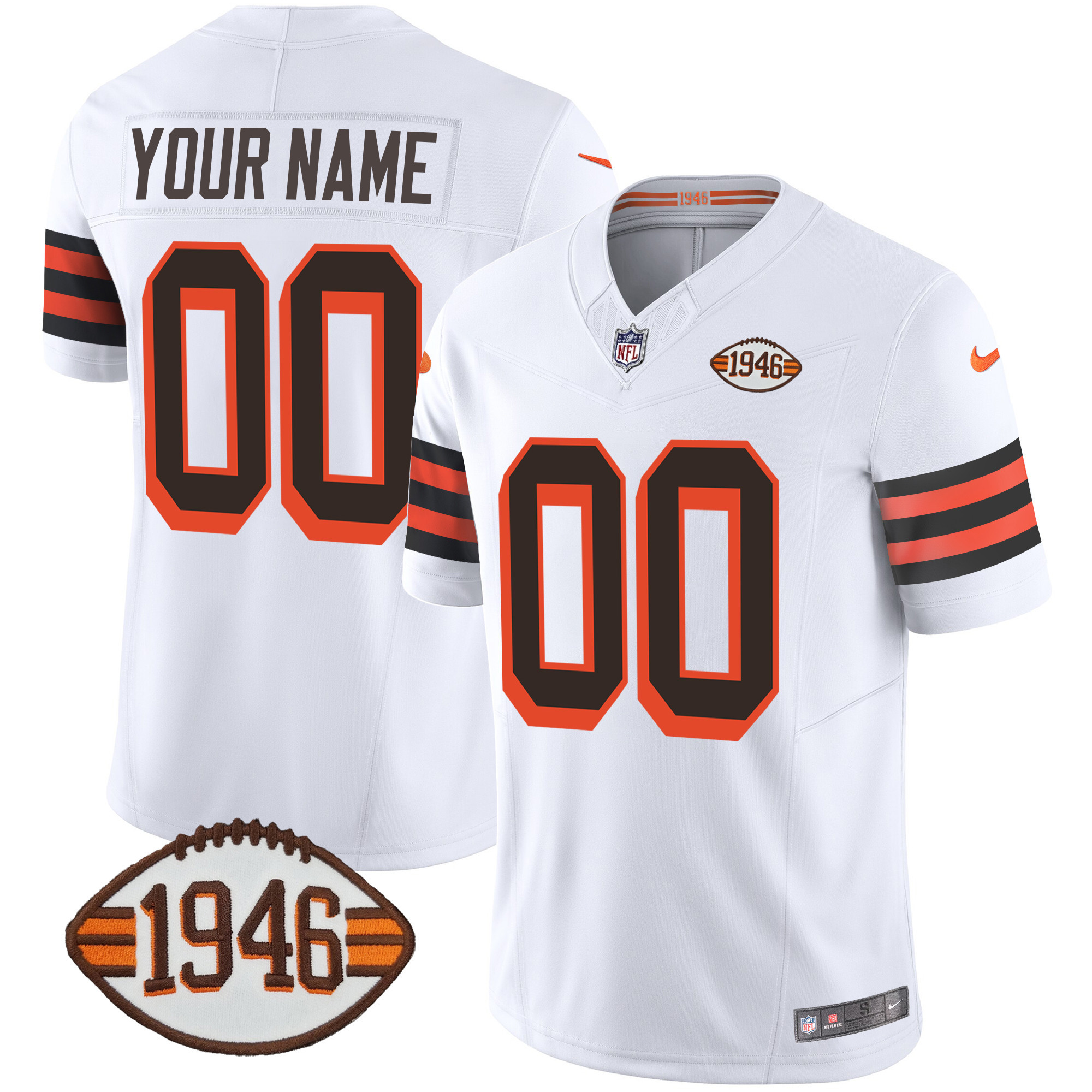 Browns 1946 75Th Anniversary Patch Custom Jersey – All Stitched