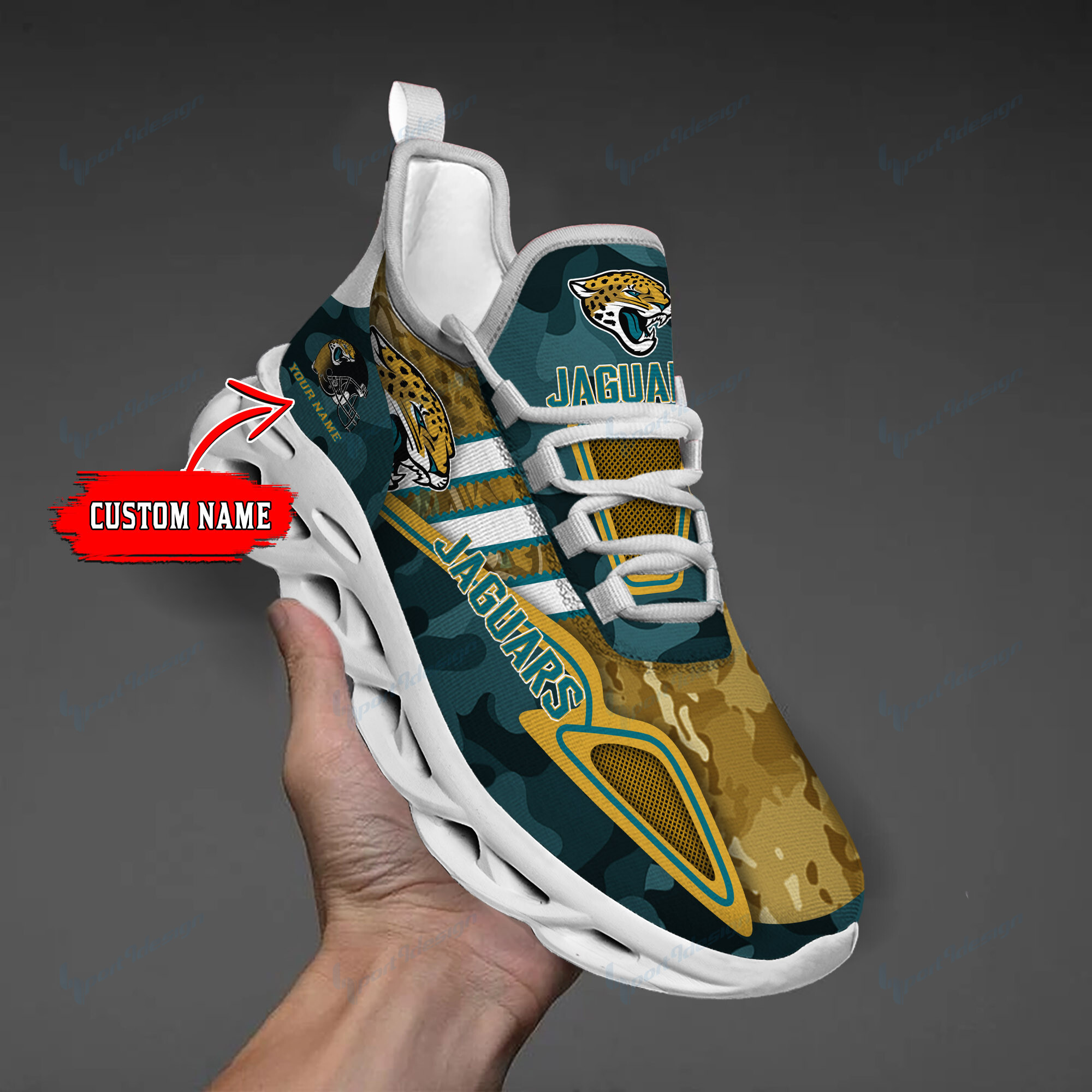 Jacksonville Jaguars Personalized Yezy Running Sneakers Bb246