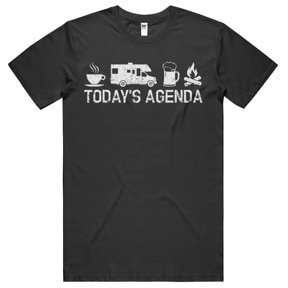 Vintage Rv Camping Lover Today’s Agenda Costume Camper Gift T Shirts