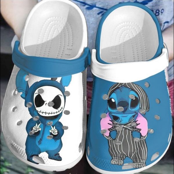 Baby Jack Skellington And Stitch Adults Kids Crocs Shoes Crocband Clog For Men Women Nd