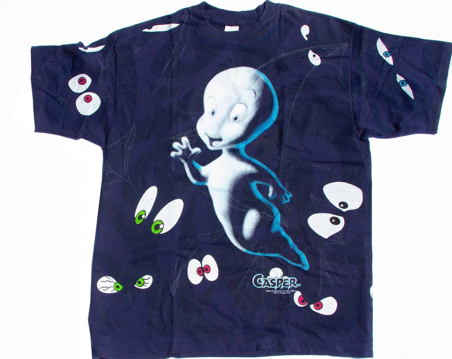 Vintage Rare 1990s Casper The Friendly Ghost T-shirt All Over T-shirt Dead-stock New No Flaws Cartoon Network