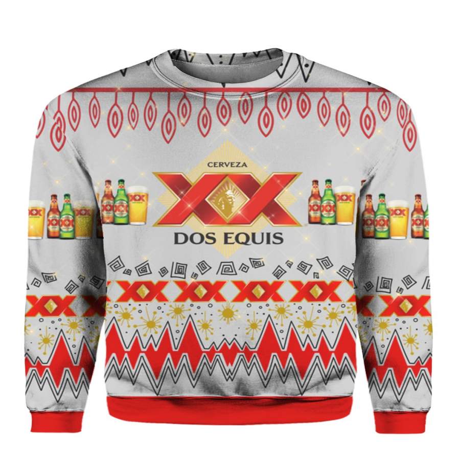 Dos Equis Beer 3D Print Ugly Christmas Sweater