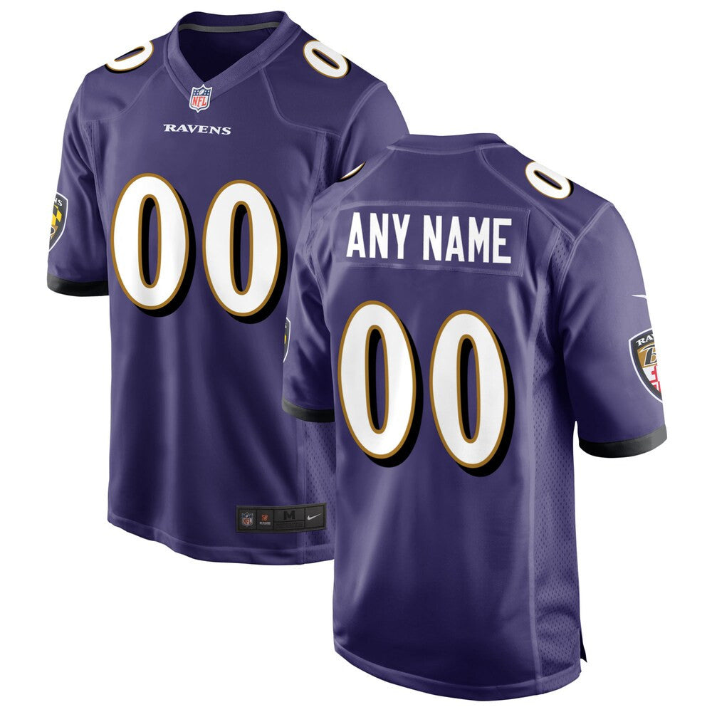 Men’S Baltimore Ravens Nike Purple Custom Game Jersey - Opalve Store