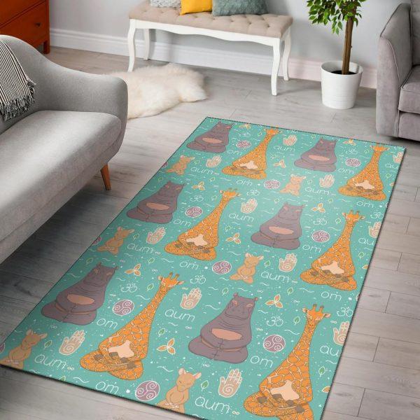 Yoga Meditation Pattern Print Home Decor Rectangle Area Rug