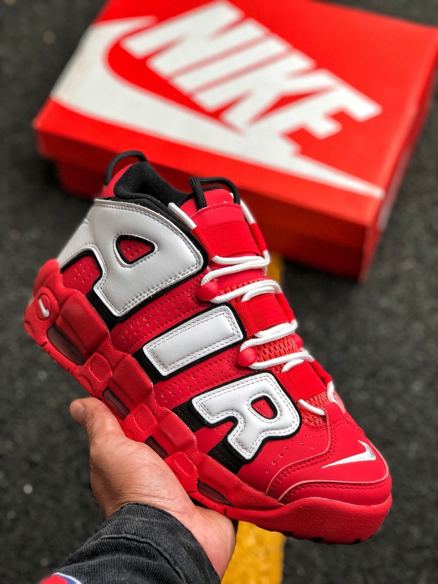 Nike Air More Uptempo Red White Black 5338686