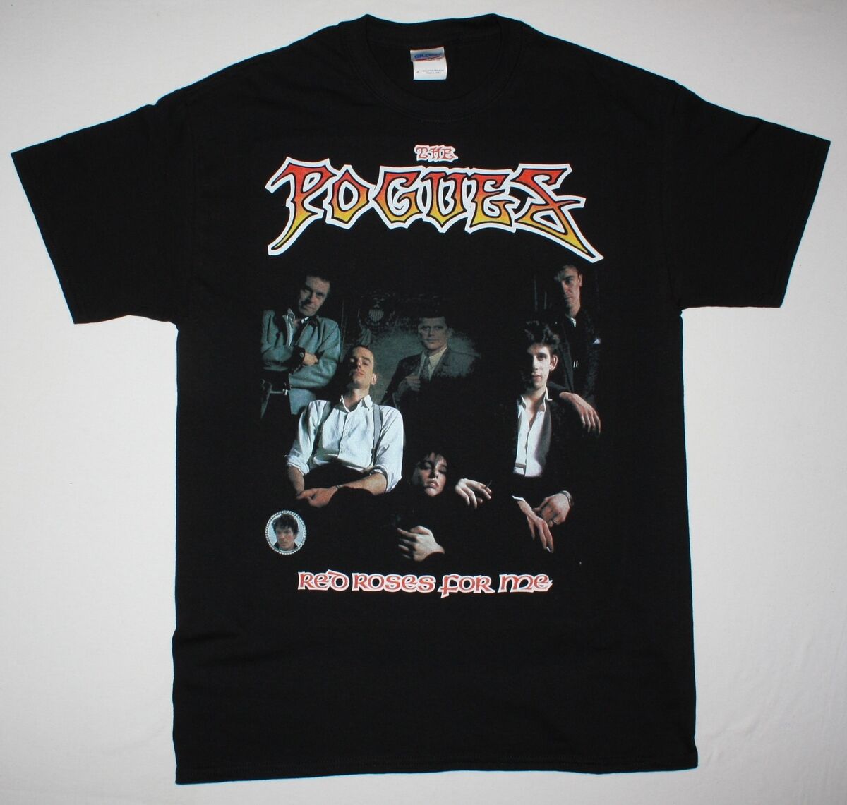 Vintage The Pogues Red Roses For Me’84 Irish Punk Folk Rock Macgovan  Black T-shirt