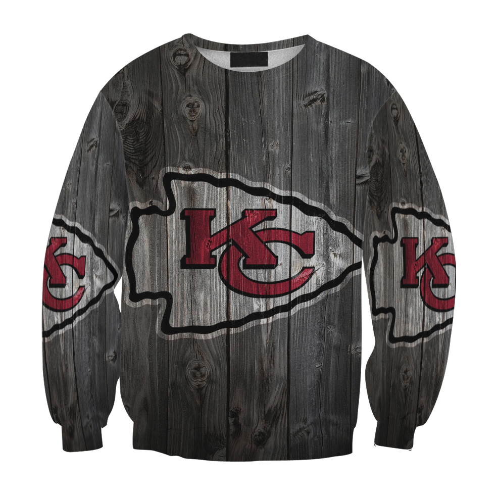 Kansas City Chiefs Wooden Texture Gift For Fan 3D Full Printing Sweatshirt