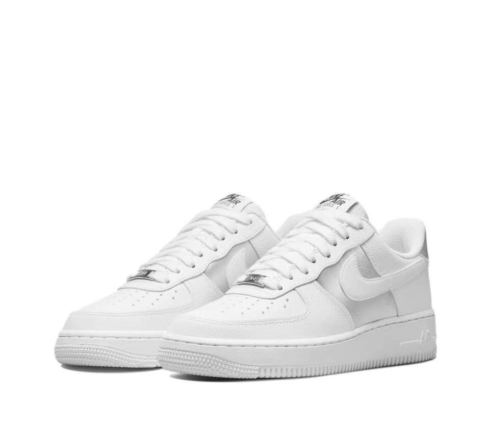 Nike Air Force 1 ’07 White Metallic Silver Shoes Sneakers SNK916737987