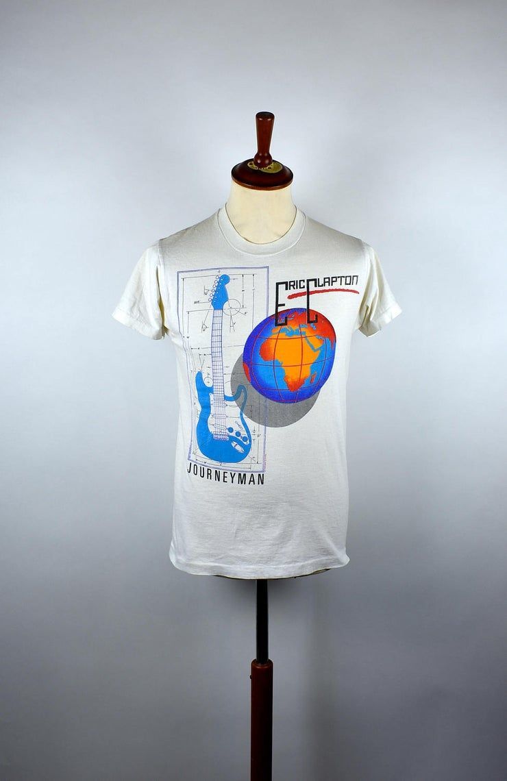 1990 Eric Clapton Journeyman Tour Du Monde Cran Toiles Label Shirt