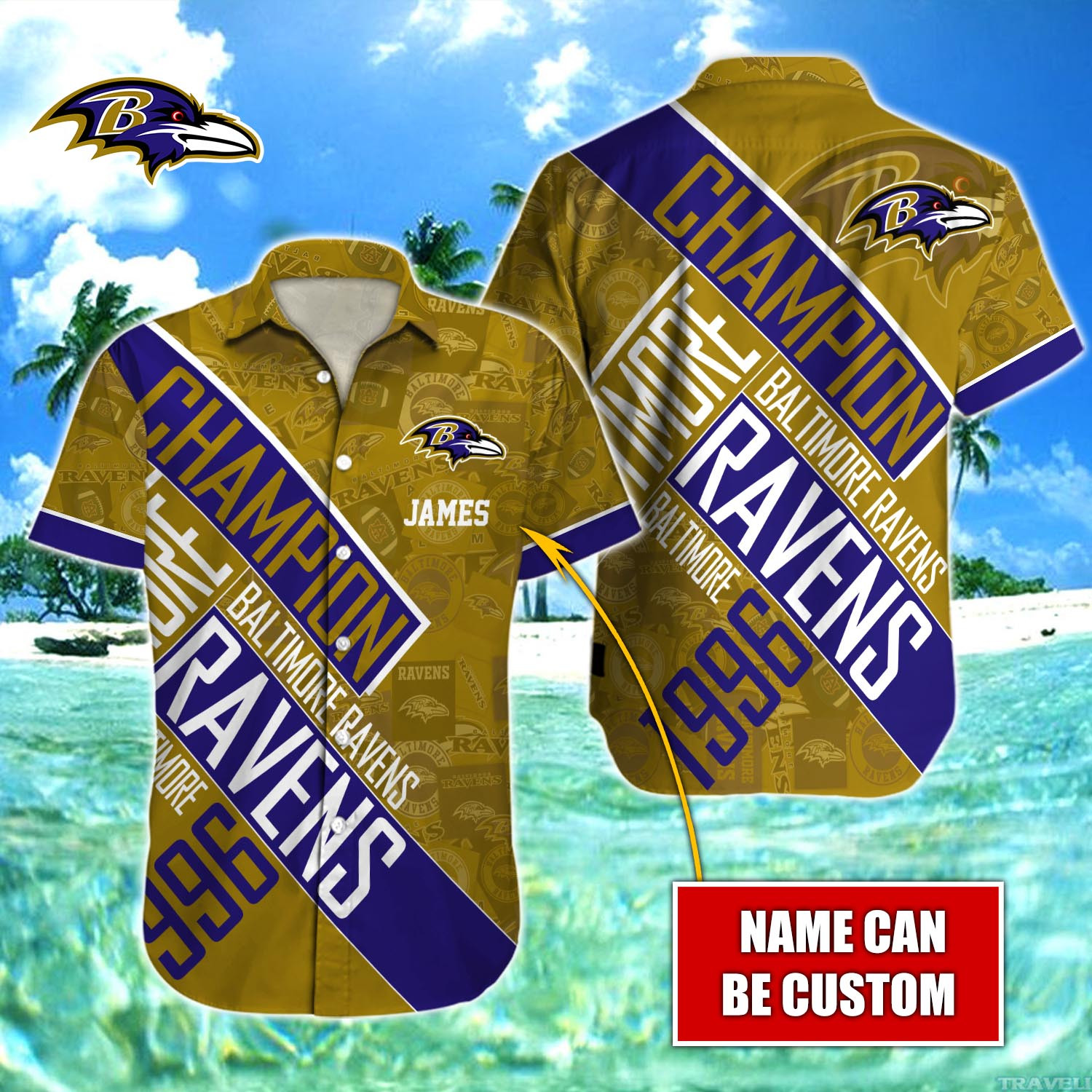 Baltimore Ravens Nfl-Hawaiian Shirt Custom T-40918