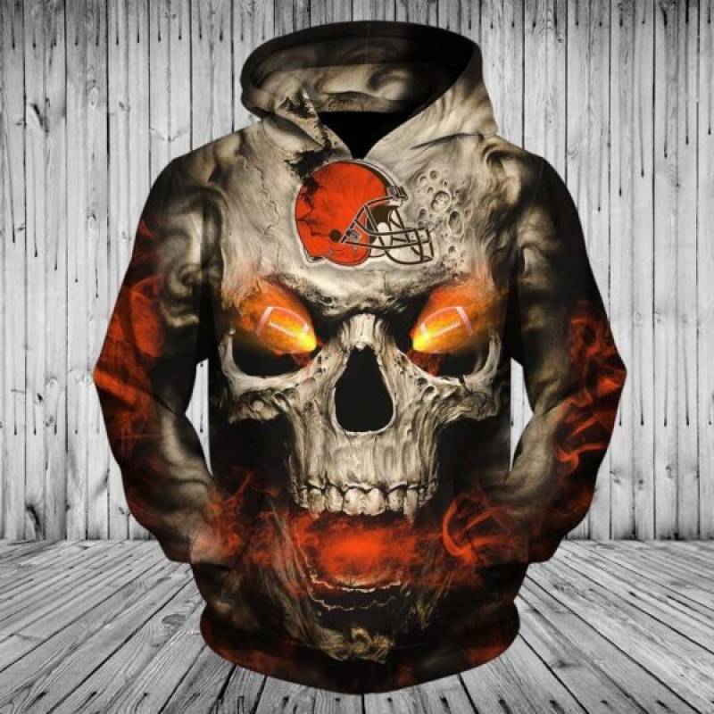 Skull cleveland browns full printing shirt – maria