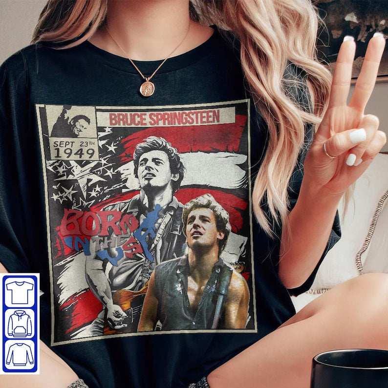 Bruce Springsteen Comic Shirt, Sweatshirt Retro Vintage Bruce Springsteen Unisex Gift Bootleg Shirt