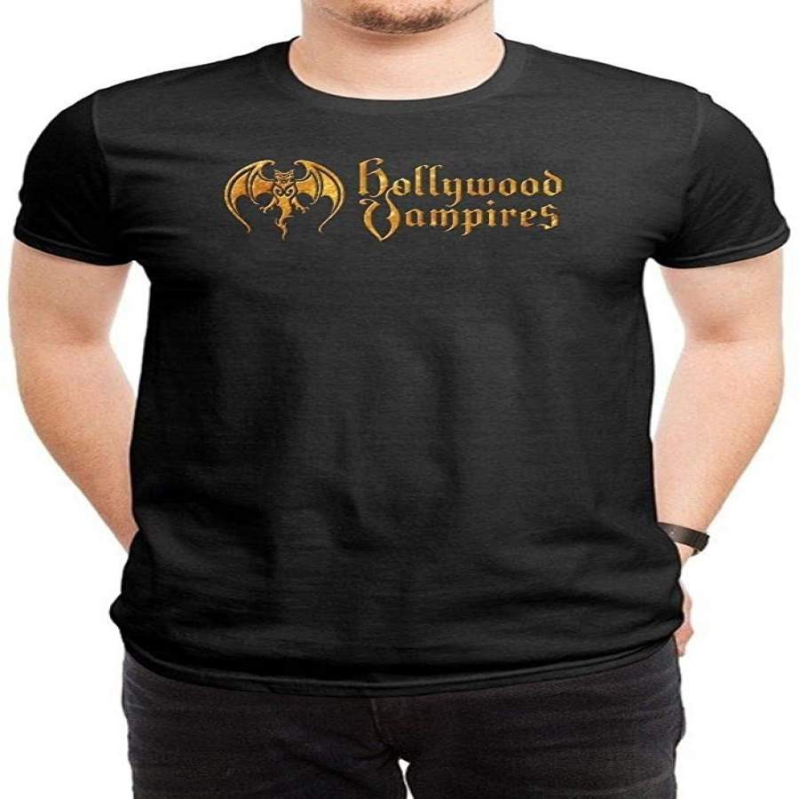 Lililov Men’S T Shirts Hollywood Vampires Logo Black