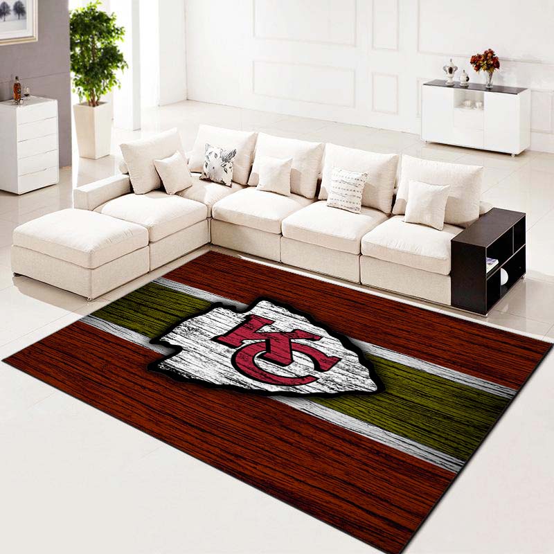 Kansas City Chiefs Football Team On Wood Living Room Carpet Kitchen Area Rugs